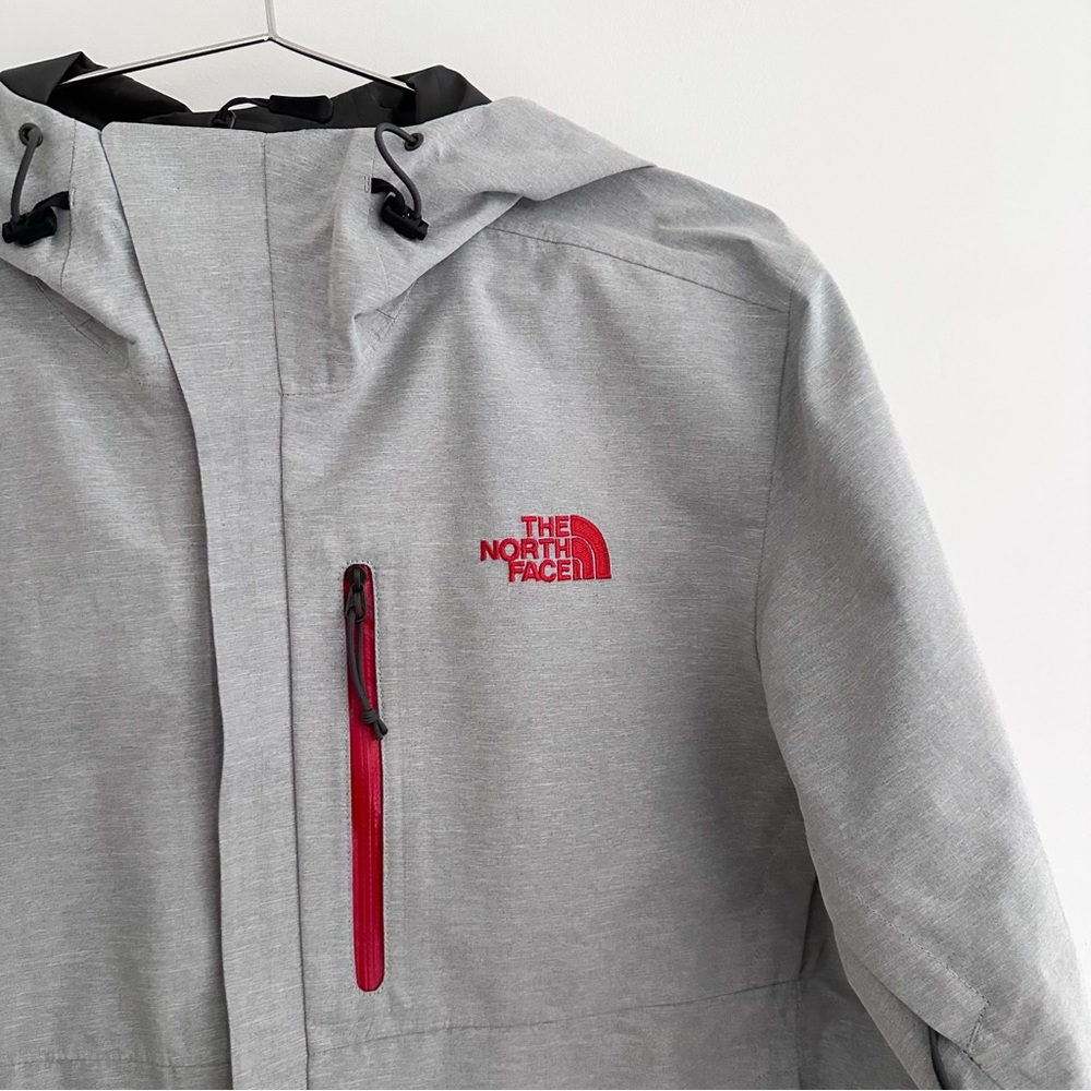 The North Face Dryzzle Gore-Tex Hooded Jacket Gray Red Logo Men's Size Medium - Picture 2 of 8
